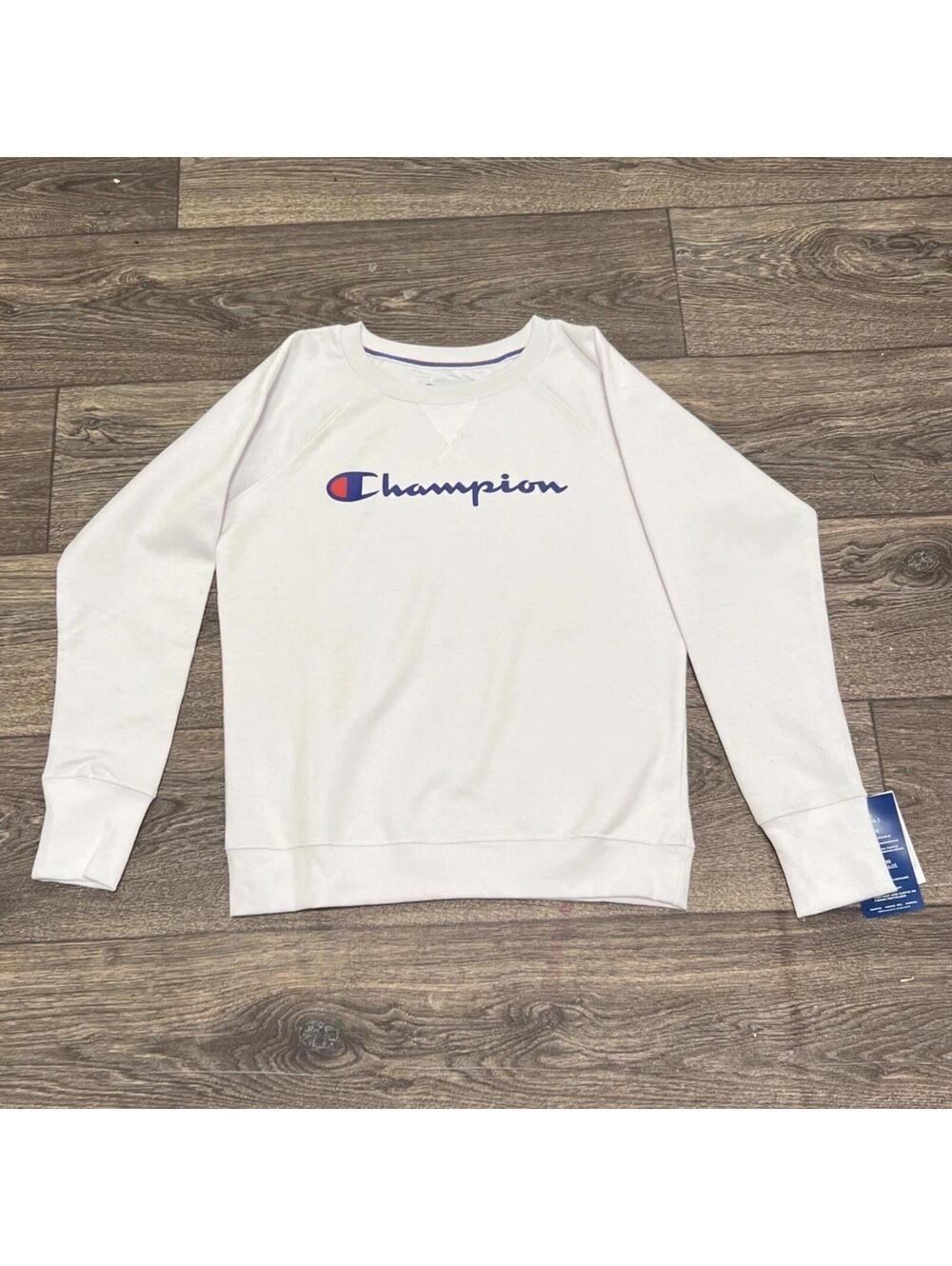 Champion Sweatshirt New White Blue Logo Size Women’s Size Small